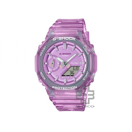 Casio G-Shock Women Metallic Skeleton Series GMA-S2100SK-4A Crystal Pink Translucent Resin Band Sports Watch Casio G-Shock Women Metallic Skeleton Series GMA-S2100SK-4A Crystal Pink Translucent Resin Band Sports Watch
