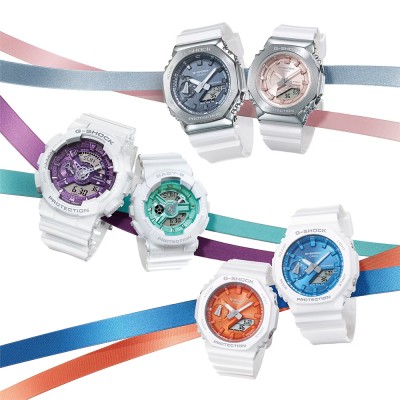 Casio G-Shock Women Seasonal Collection 2023 GMA-S2100WS-7A White Resin Band Sports Watch