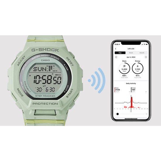 Casio G-Shock Women G-Squad GMD-B300-3 Green Bio-Based Resin Band Sports Watch Casio G-Shock Women G-Squad GMD-B300-3 Green Bio-Based Resin Band Sports Watch