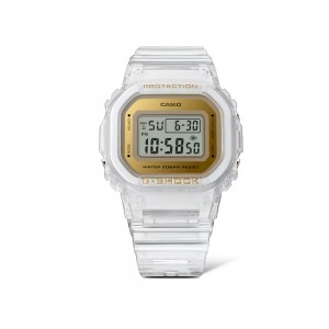 Casio G-Shock Women Clear & Gold Series GMD-S5600SG-7 Translucent Resin Band Sport Watch