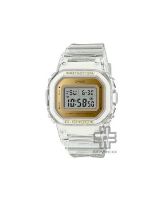 Casio G-Shock Women Clear & Gold Series GMD-S5600SG-7 Translucent Resin Band Sport Watch