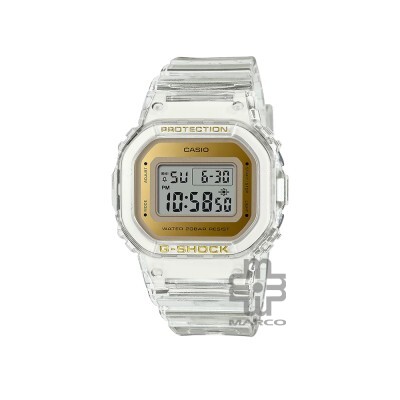 Casio G-Shock Women Clear & Gold Series GMD-S5600SG-7 Translucent Resin Band Sport Watch
