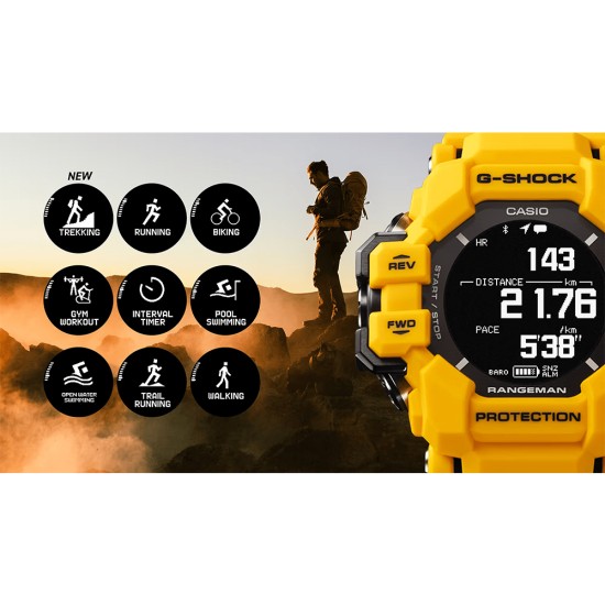Casio G-Shock Rangeman GPR-H1000-9 Yellow Bio-Based Resin Band Men Sports Watch