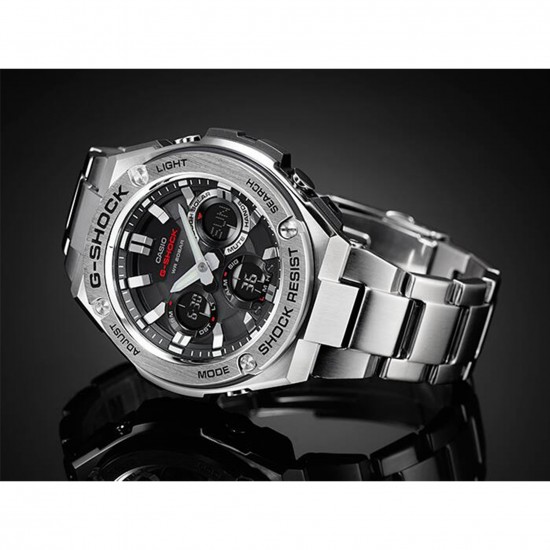 Casio G-Steel GST-S110D-1A Silver Stainless Steel Band Men Watch