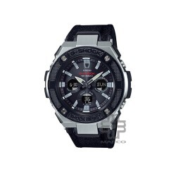 Casio G-Steel GST-S330AC-1A Black Cloth And Tough Leather Band Men Watch