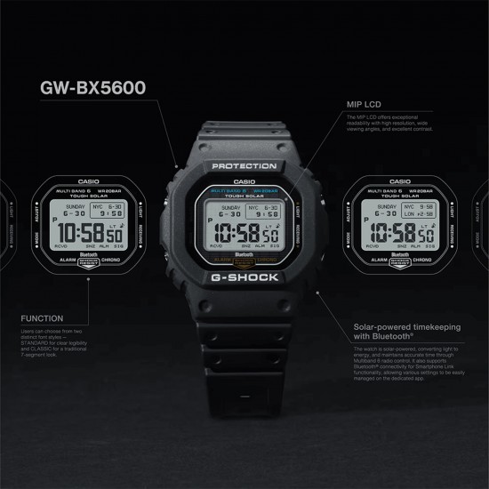 Casio G-Shock GW-BX5600-1 Black Bio-based Resin Band Men Sports Watch