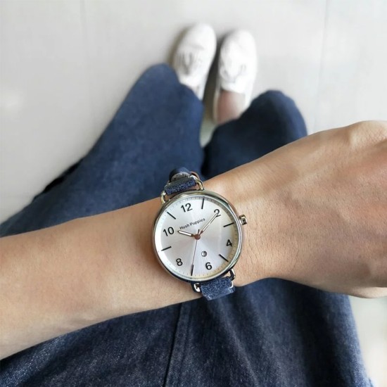 Hush Puppies Orbz HP.3874L.2503 Blue Leather Band Women Watch