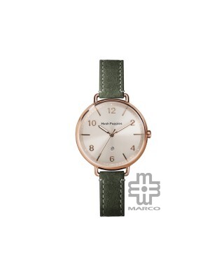 Hush Puppies Orbz HP.3874L.2505 Green Leather Band Women Watch