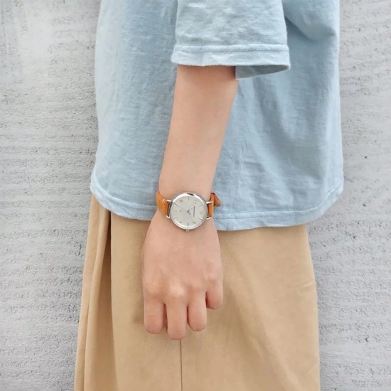 Hush Puppies Orbz HP.3874L.2517 Orange Leather Band Women Watch