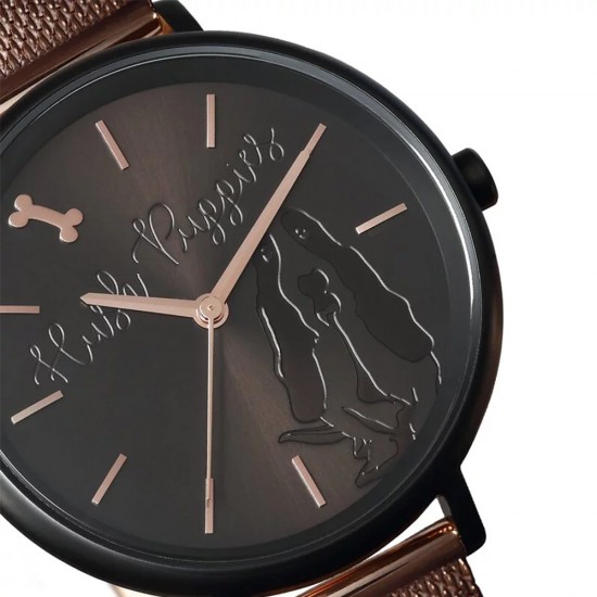 Hush Puppies Orbz HP.3876L.9502 Black Gold Mesh Stainless Steel Band Women Watch