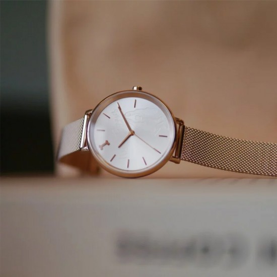 Hush Puppies Orbz HP.3876L.9505 Rose Gold Mesh Stainless Steel Band Women Watch