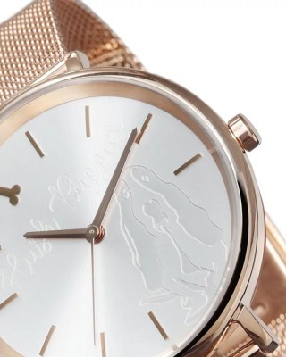 Hush Puppies Orbz HP.3876L.9505 Rose Gold Mesh Stainless Steel Band Women Watch
