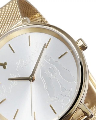 Hush Puppies Orbz HP.3876L.9507 Gold Mesh Stainless Steel Band Women Watch