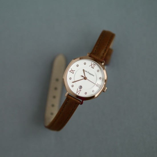 Hush Puppies HP.3902L.2505 Dark Brown Leather Band Women Watch