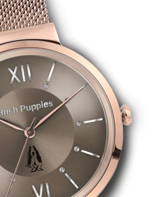 Hush Puppies Signature HP.5018L.9517 Brown Rose Mesh Stainless Steel Band Women Watch