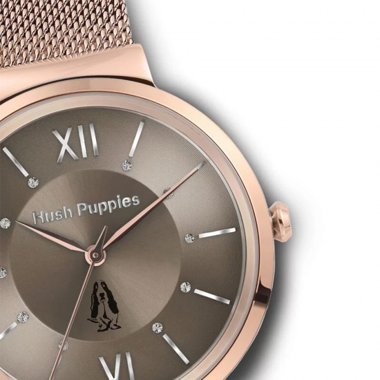Hush Puppies Signature HP.5018L.9517 Brown Rose Mesh Stainless Steel Band Women Watch