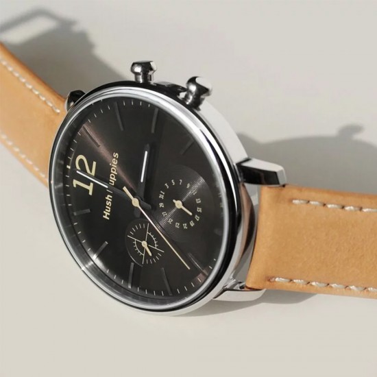 Hush Puppies Orbz HP.7154M.2502 Multi-Function Brown Leather Band Men Watch
