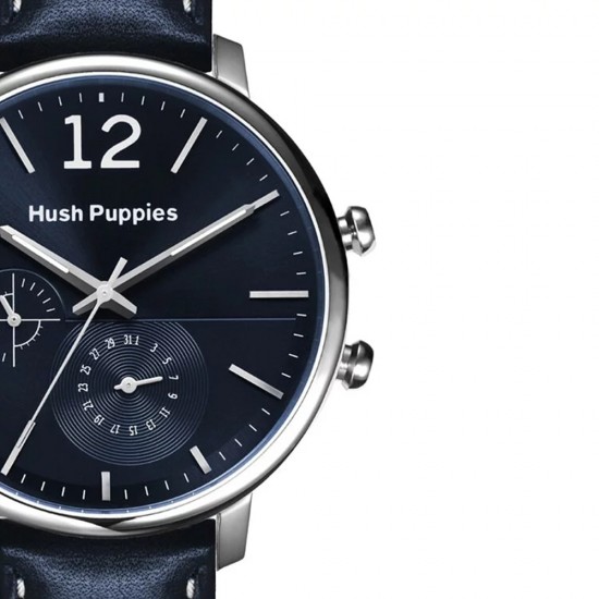Hush Puppies Orbz HP.7154M.2503 Multi-Function Navy Blue Leather Band Men Watch