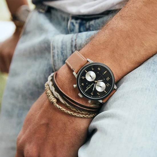 Hush Puppies Signature HP.7156M.2502 Multi-Function Brown Leather Band Men Watch
