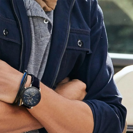 Hush Puppies Signature HP.7156M.2503 Multi-Function Black Leather Band Men Watch