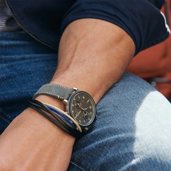 Hush Puppies Signature HP.7156M.2511 Multi-Function Dark Green Leather Band Men Watch