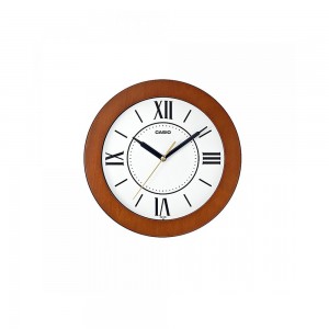 Casio IQ-126-5B Brown Round Wall Clock 