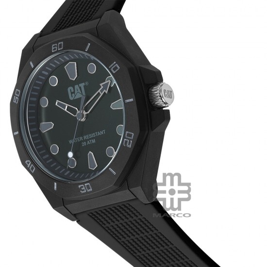 CAT OCTA-SHIELD JA-110-21-111 Black Silicone Band Analog Watch | 10 ATM | 43 MM | 2Y Warranty