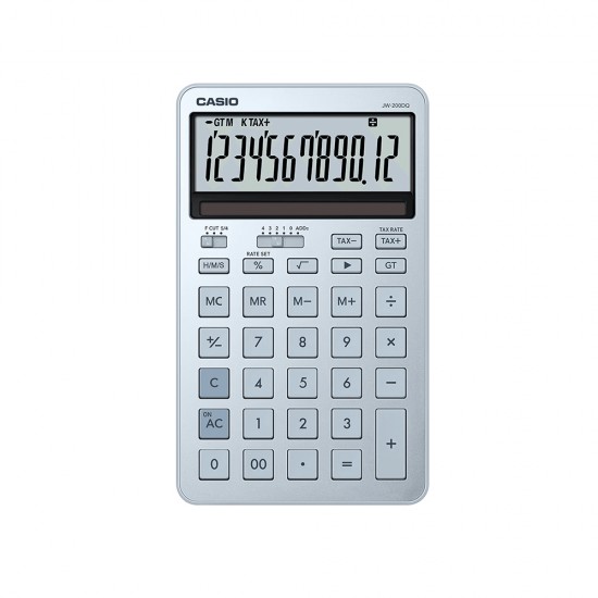 Casio Stylish Calculators JW-200DQ-BU Compact Desk Type (Blue)