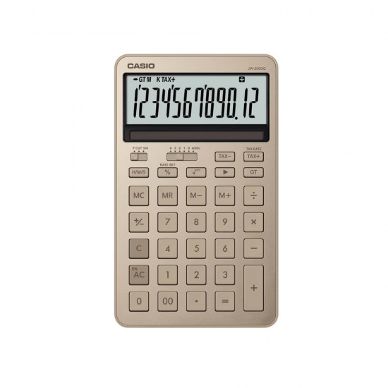 Casio Stylish Calculators JW-200DQ-GD Compact Desk Type (Gold)