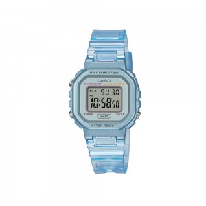 Casio General LA-20WHS-2A Digital Blue Translucent Resin Band Kids Watch
