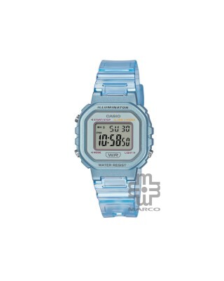 Casio General LA-20WHS-2A Digital Blue Translucent Resin Band Kids Watch
