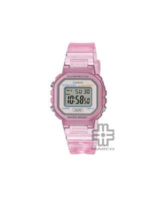 Casio General LA-20WHS-4A Digital Pink Translucent Resin Band Kids Watch