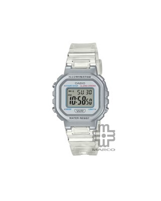 Casio General LA-20WHS-7A Digital White Translucent Resin Band Kids Watch