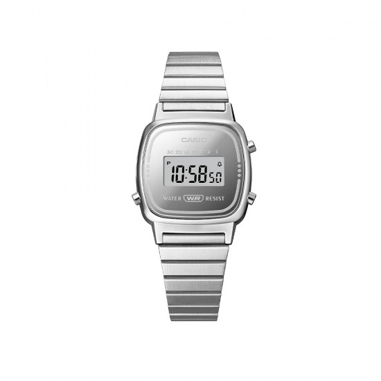 Casio Vintage LA670WES-7A Silver Stainless Steel Band Women Watch