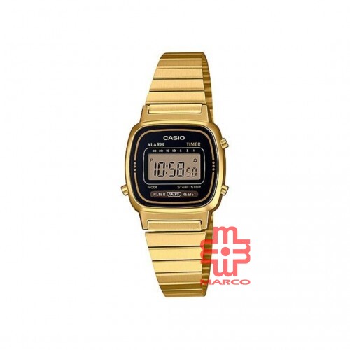 Casio General LA670WGA-1 Gold Stainless Steel Band Women Watch