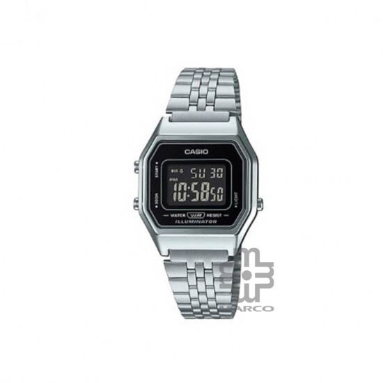 Casio Vintage LA680WA-1B Silver Stainless Steel Band Women Watch