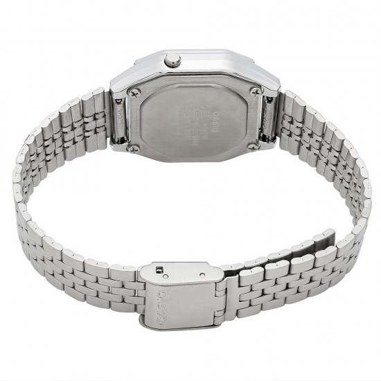 Casio Vintage LA680WA-1B Silver Stainless Steel Band Women Watch