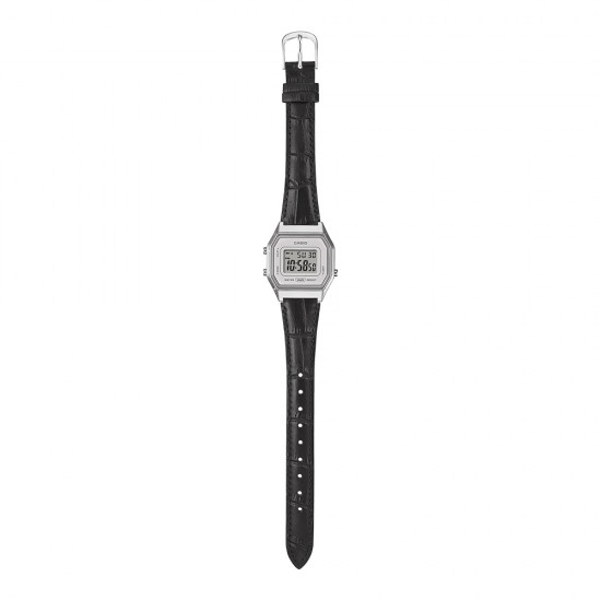 Casio Vintage LA680WEL-1 Black Leather Band Women Watch