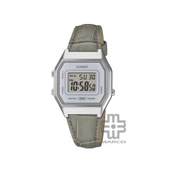 Casio Vintage LA680WEL-8A2 Grey Leather Band Men Watch / Women Watch