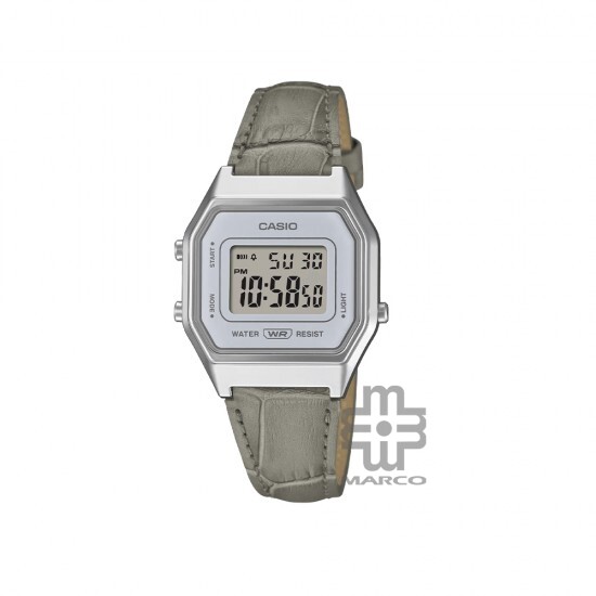 Casio Vintage LA680WEL-8A2 Grey Leather Band Women Watch