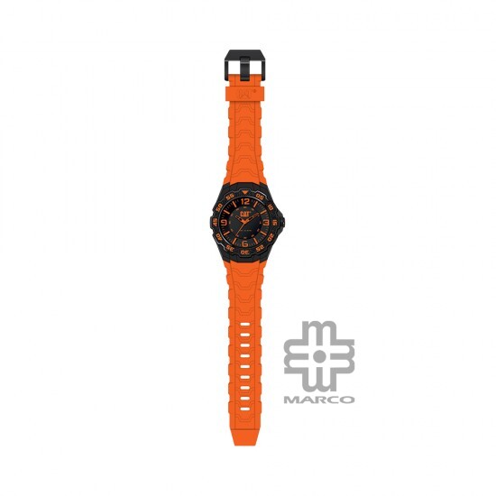 Caterpillar MOTION LB-111-24-134 | Black Orange | Rubber Strap| 45.5MM | 2Y Warranty