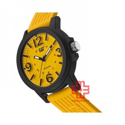 CAT GROOVY LF-111-27-731 YELLOW SILICON STRAP ANALOG MEN WATCH
