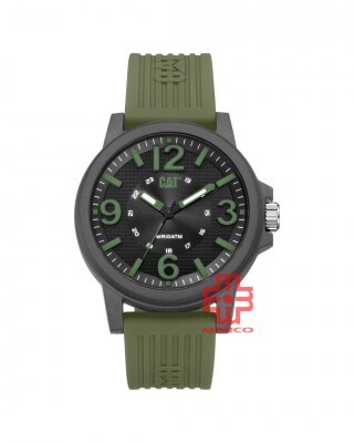 CAT GROOVY LF-111-23-133 MILITARY GREEN SILICON STRAP MEN WATCH