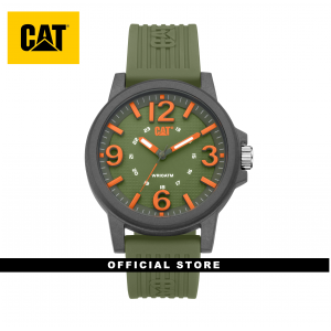 CAT GROOVY LF-111-23-334 MILITARY GREEN SILICON STRAP MEN WATCH