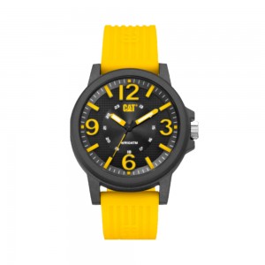CAT GROOVY LF-111-27-137 YELLOW SILICON STRAP MEN WATCH