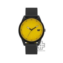 CAT Insignia LJ-160-21-721 Black Yellow Silicon Band Men Watch