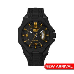 CAT OCTA LM-121-21-131 Black Silicone Band Analog Watch | 10 ATM | 45 MM | 2Y Warranty