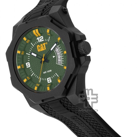 CAT OCTA LM-121-21-337 Black Silicone Band Analog Watch | 10 ATM | 45 MM | 2Y Warranty