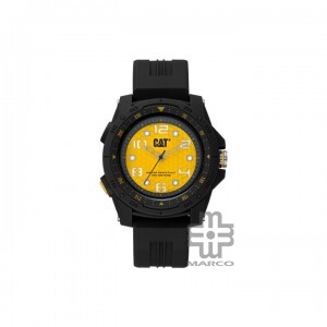 Caterpillar Aperture LP-160-21-737 Yellow Dial Black Silicone Analog Watch | 3 Hand Movement | 45MM | 2Y Warranty