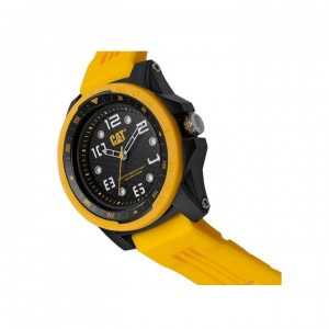 Caterpillar Aperture LP-160-27-131 Yellow Silicone Analog Watch | 3 Hand Movement | 45MM | 2Y Warranty